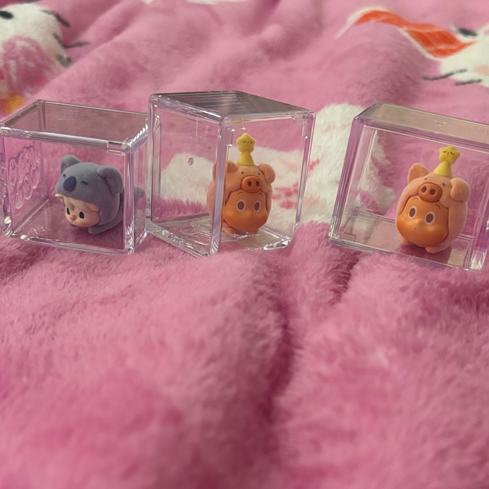 Pop beans all 3Miniature Animal Figurine Set - Gray and Orange